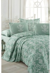 Resim Enlora Home Baskılı Pike Takımı Çift Kişilik Pure Suyeşili Su Yeşili 