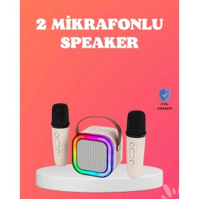 Resim Bluetooth 5.0 Destekli Kablosuz Karaoke Hoparlör 