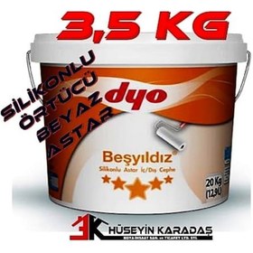 Resim Dyo Beşyıldız Silikonlu İç Dış Cephe Astarı Beyaz 3,5 Kg 
