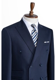 Resim İlayda Emir Luxury, İtalyan Kesim,slim Fit, Kruvaze, Erkek Takım Elbise Lacivert 