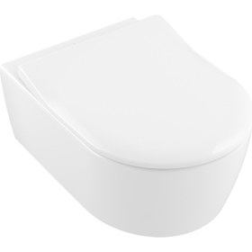 Resim Villeroy Boch VB5656R001 Avento Asma Klozet Alpin Beyaz + VB9M87S101 Avento Yavaş Klozet Kapağı Slim Seat Alpin Beyaz Set 