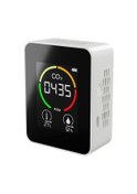 Resim Yunboo Beyaz Usb Şarjlı Co2 Tespit Cihazı, Seracılık Ve Depo İçin 400-5000ppm Sensörlü Hava Kalite Monitörü 