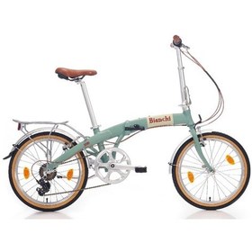 Resim Bianchi Katlanır Bisiklet 21 Vites 20 inç Jant Erkek Cinsiyet Vintage Celeste Renk 