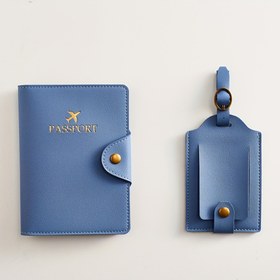 Resim Aile tatili için Seyahat Esasları Pasaport Kılıfı ve Bagaj Etiketi Kartlık Pasaport Kılıfı Seyahat için 2 adet suni deri set, Kadınlar ve Erkekler için suni deri Bagaj Etiketi 