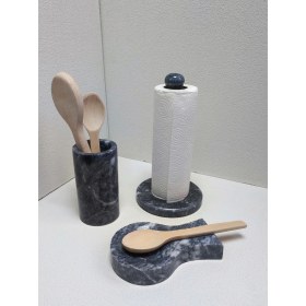 Resim Decors By Stone Since 2020 Mermer Mutfak Seti 3'lü, Blue, Doğal Mermer, Tezgah Üstü Organizer 