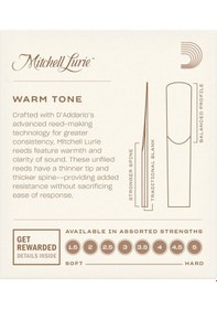 Resim D'addario Rml10bcl200 Mitchell Lurie Bb Klarnet Kamışı No: 2.0 Başlangıç/eğitim - 10'lu Paket Başlangıç Seviyesi İçin Rahatlık Ve Kolay Ses Üretimi 