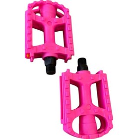 Resim Pedal Mx-p620 Bmx Reflektörlü Bisiklet Pedalı Pembe Plastik Dış Yüzey Pedal Çocuk Bisiklet Pedal 