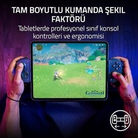 Resim Razer Kishi V3 Pro XL - Tam boyutlu tabletler için USB-C oyun kumandası - 13 inç'e kadar iPad'ler ve Android tabletler - Tak ve Çalıştır - Kaymayı önleyen analog çubuklar, Siyah 