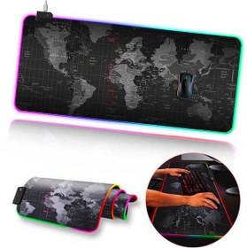 Resim Ally Dünya Desenli Rgb Led Işıklı Oyuncu Mouse Pad 300-800-4Mm 