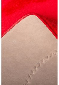 Resim Rixos Kırmızı 2'li Banyo Halısı Paspası Seti Kaymaz Deri Tabanlı Kırmızı 