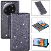 Resim Xiaomi 13 Ultra İçin Parıltılı Kapak Cüzdan Manyetik Kapama Pu Deri Kartlık 