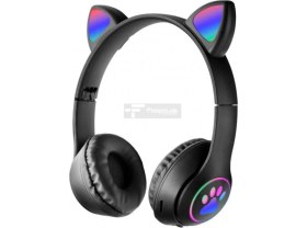Resim Subzero SW78 Sevimli Kedi Kulaklı LED Işıklı Katlanabilir Kablosuz Kulaküstü Bluetooth Kulaklık 