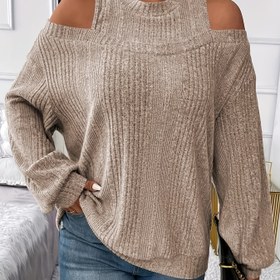 Resim Kadınlar için Kabartmalı Üst - Şık Asimetrik Uzun Kollu Yuvarlak Yaka Kazak, Yumuşak Pembe Düz Renk, Makinede Yıkanabilir Her Mevsim Günlük & Resmi Giyim, Çok Yönlü Moda, Dokulu Görünüm, Dayanıklı Kumaş, Rahat Kalıp 