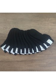Resim Leement socks Çocuk 12 Çift Pamuklu Yazlık Siyah Patik Çorap 