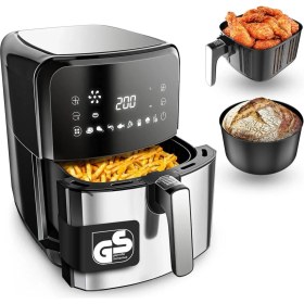 Resim 5.5lt Hacimli, 1700W, 12 Programlı Paslanmaz Çelik Fritöz Siyah 