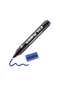 Resim Edding Kalıcı İşaretleyici Marker Mavi Kalem Metal Plastik Cam 