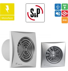 Resim Soler&Palau Soler Palau Silent 100 Crz Silver Renk Kanal 100MM M³/h 95 Db 26.5 Sessiz Tasarruflu Ortam Havalandırma Fanı Agmair Agm Sp Tasarruf 