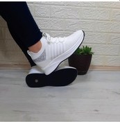Resim M.p 1669 Beyaz İçten Gizli Topuk 7cm Taşlı Kadın Spor Ayakkabı 001 