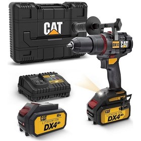 Resim Cat Dx13.1 18volt/4.0ah Li-ion 80nm. Çift Akülü Kömürsüz Profesyonel Şarjlı Darbeli Matkap 