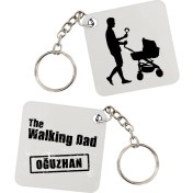 Resim Biresimden Babalar Günü Hediyesi - Walking Dad Isim Baskılı Anahtarlık 
