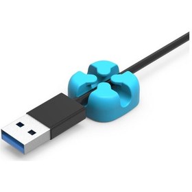 Resim Orıco Masaüstü Silikon Kablo Klipsi Düzenleyici Organizer Mavi 