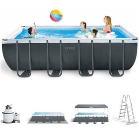 Resim İntex 26356np Ultra Xtr Dikdörtgen Prefabrik Aile Havuzu 549x274x132cm Merdiven+filtre+örtü Set 