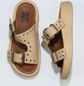 Resim Bueno Shoes Bej Deri Kadın Dolgu Topuklu Terlik 01wu4603 