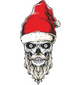 Resim MegaSticker Noel Kurukafa Araba, Motorsiklet, Kask, Laptop, Cam Sticker 14x7 Cm 