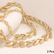 Resim 2 adet dinamik balık kuyruğu takı seti | 1 kolye + 1 bileklik, parıldayan taşlarla süslenmiş biyomimetik balık kuyruğu eğrisi, okyanus romantizmini yansıtan ışıltılı dokusuyla dikkat çekici günlük kullanım için orijinal ve lüks bir seçim! 