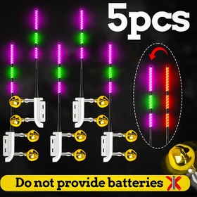 Resim 5 adet Keskin Uçlu Işık, Balıkçılık Çanı Sesli, El Çubuğu, Dökme, Karayolu Çubuğu, Deniz Çubuğu Evrensel, Balık Çiğneme Renk Değişimi, Gece Balıkçılığı Parlayan Çubuk, Yüksek Parlaklık, Balıkçılık Tutkunları İçin Uygun, Kaymaz, Balıkçılık Parlayan Alarm, Balıkçılık Çubuğu Pili Olmadan Hafif Işık 