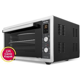 Resim Simfer 4559 İnox 45 LT Turbo Fan Mini / Midi Fırın - 6 Fonksiyon, Dijital Ekran, Pop-Up Düğme,Yoğurt Yapma 