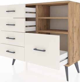 Resim Arges Şifonyer 2 Raflı 5 Çekmeceli 88x30x80 Çam-çam/aytaşı Çam/aytaşı 