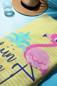 Resim Dijital Baskı Plaj Deniz Havlusu Flamingo Desenli Peştamal HVL0211 