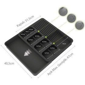 Resim Genişleyebilir Kaşıklık Bıçaklık Seti - Antrasit 