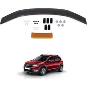Resim Eurocap Dacia Sandero Ön Kaput Koruyucu Rüzgarlık Deflektör Akrilik Abs 3mm Parlak Siyah 2012 ve Sonrası 