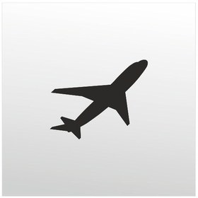 Resim Folyo Sticker Uçak 40cm Uzunluk Siyah 
