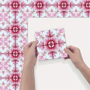 Resim 10 Adet Vintage Çiçekli Yapışkanlı Fayans Stickerları - Mutfak Arka Duvarı, Banyo, Yatak Odası, Merdiven için Su Geçirmez Vinil Duvar Çıkartmaları - Pembe & Beyaz, 3.94/5.91/7.87 İnç, 0.6mm Kalınlık, Merdiven Dekorasyonu|Dekoratif Duvar Stickerları|Dayanıklı Duvar Sanatı, Mutfak Stickerları Duvar Dekoru 
