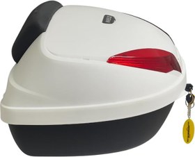 Resim WHEELIE XT66-W 52 Litre Motosiklet Arka Çanta Beyaz Su Geçirmez ABS Top Case Bagaj Üniversal 
