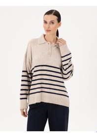 Resim Pierre Cardin Kadın Ekru Kazak /triko 50300147-vr019 Ekru 