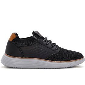 Resim Men's Black Fabric Shoes 