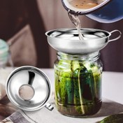 Resim 1 adet Paslanmaz Çelik Geniş Ağızlu Kanal, Büyük Çap, Salata Sosları, Yağlar, Süt, Soslar, Reçeller için Çok Amaçlı - Mutfak Aracı, Kolay Dökme ve Temizleme 