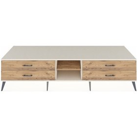 Resim Kronos Tv Ünitesi Tek Raflı 4 Çekmeceli 220x59x51 Aytaşı-çam Atlas Çam/atlas Çam - Aytası 
