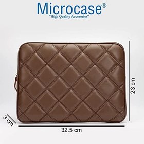 Resim Microcase MacBook Pro 14 M1/M2 A2442 A2779 için Baklava Desen Kapitone Deri Kumaş Taşıma Çantası Kılıf - AL3765 (Siyah) 