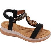 Resim Celira Akç A26 Siyah Günlük Taşlı Kadın Sandalet Ayakkabı Çok Renkli 