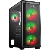 Resim PowerBoost PB-T001BB 750w 80+ Bronze Full Siyah Mesh Panel RGB fan kasa 