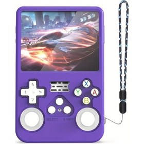 Resim Gateesat Anbernıc R36s Taşınabilir Oyun Konsolu Kılıfı Mor Şok Emici Dayanıklı 