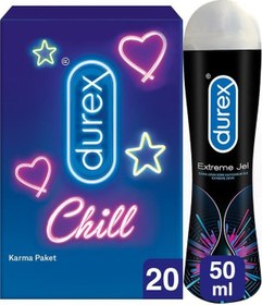 Resim Durex Chill Karma Paket Prezervatif 20'li + Extreme Jel 50 ML 