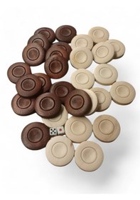 Resim Simya Şimşir Ağacı Tavla Pulu 35 Mm 