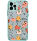 Resim mooodcase Iphone 12 Uyumlu Kamera Lens Korumalı Sevimli Kedi Figürleri Lüx Telefon Kılıfı 