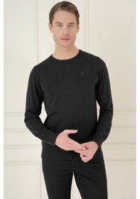Resim Efor Tr 875 Slim Fit Siyah Klasik Triko Siyah 